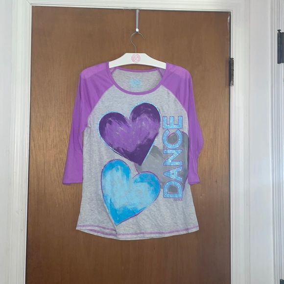 •JUSTICE• “DANCE” 3/4 length sleeve top. Size 16. Excellent condition like new - Picture 5 of 6